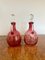 Victorian Cranberry Glass Decanters with Cranberry Glass Wine Glasses, 1860s, Set of 14 5