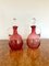 Victorian Cranberry Glass Decanters with Cranberry Glass Wine Glasses, 1860s, Set of 14 3
