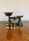 Green Kitchen Scales with Brass Bell Weights, 1920s, Set of 8 3