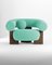 Cassete Armchair in Boucle Teal and Smoked Oak by Alter Ego for Collector 1