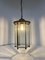 Lampe à Suspension Art Nouveau avec Lanterne Viennoise attribuée à Josef Hoffmann, Autriche, 1920s 3
