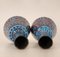 Jarrones Art Déco esmaltado sobre cobre en azul turquesa y jarrones de diseño geométrico iridiscente, años 20. Juego de 2, Imagen 7
