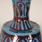 Art Deco Vases Enamel on Copper Turqoise Blue and Iridescent Geometric Design Vases, 1920s, Set of 2 14