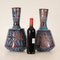 Art Deco Vases Enamel on Copper Turqoise Blue and Iridescent Geometric Design Vases, 1920s, Set of 2 16