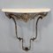 Baroque Wall-Mounted Console Table with Demilune Marble Top, Italy, 1960s 1