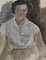Albert Chavaz, Femme assise et souriante, Watercolor on Paper, Framed 2