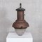 French Industrial Copper and Glass Pendant Light 1