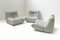 Vintage Togo Lounge Chairs in Original Grey Leather by Michel Ducaroy for Ligne Roset, 1987, Set of 3 1