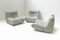 Vintage Togo Lounge Chairs in Original Grey Leather by Michel Ducaroy for Ligne Roset, 1987, Set of 3, Image 1