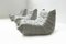 Vintage Togo Lounge Chairs in Original Grey Leather by Michel Ducaroy for Ligne Roset, 1987, Set of 3 26