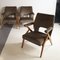 Armchairs with Wooden Structure & Velvet Upholstery by Antonio Gorgone, 1950s, Set of 3 3