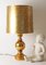 Lámpara de mesa Bubble grande de cerámica dorada, años 60, Imagen 3