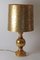 Lámpara de mesa Bubble grande de cerámica dorada, años 60, Imagen 6