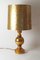 Lámpara de mesa Bubble grande de cerámica dorada, años 60, Imagen 5