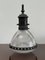 Lámpara colgante de techo de vidrio holophane enjaulada francesa industrial vintage, Imagen 2