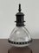 Vintage Industrial Original French Caged Holophane Glass Ceiling Pendant Light Lamp 2