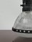 Vintage Industrial Original French Caged Holophane Glass Ceiling Pendant Light Lamp, Image 5
