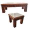 Table Basse et Table d'Appoint Mid-Century avec Dessus en Marbre, Espagne, Set de 2 1