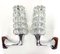 Brutalist Torchiere Wall Lights in Glass with Nickel Frames in the style of Kinkeldey, 1960s, Set of 2 1