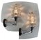 Brutalist Torchiere Wall Lights in Glass with Nickel Frames in the style of Kinkeldey, 1960s, Set of 2 5