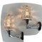 Brutalist Torchiere Wall Lights in Glass with Nickel Frames in the style of Kinkeldey, 1960s, Set of 2, Image 14