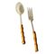 Salad Cutlery in Faux Bamboo, France, 1970, Set of 2 1