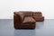 Vintage Modular Brown Leather Sofa, Italy, 1960s, Set of 4 3