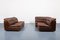 Vintage Modular Brown Leather Sofa, Italy, 1960s, Set of 4 4
