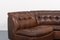 Vintage Modular Brown Leather Sofa, Italy, 1960s, Set of 4 6