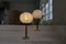 Mid-Century Swedish Brass and Teak Table Lamps with Cotton Shades from Boréns, 1960s, Set of 2, Image 13