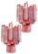 Glass Tube Chandelier with 30 Albaster Pink Glasses, 1990s, Image 3