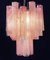 Lampadario tubolare in vetro con 30 bicchieri rosa Albaster, anni '90, Immagine 10