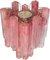 Lampadario tubolare in vetro con 30 bicchieri rosa Albaster, anni '90, Immagine 9