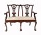 Chippendale Style Double Seat Bench in Mahogany, Image 1