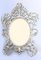 Espejo ovalado de plata dorada con marco rococó, Imagen 1