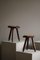 Scandinavian Tripod Stools in Pine and Cowhide, 1950s, Set of 2 2