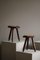 Scandinavian Tripod Stools in Pine and Cowhide, 1950s, Set of 2, Image 2