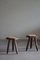 Scandinavian Tripod Stools in Pine and Cowhide, 1950s, Set of 2 9
