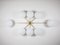 Stella Evening Chrome Opaque Ceiling Lamp in Brass and Opaline Glass by Design for Macha 1