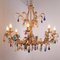 Large Burnished Eight Light Chandelier with Murano Glass Drops, 1990s, Image 5