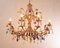 Large Burnished Eight Light Chandelier with Murano Glass Drops, 1990s 3