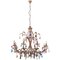 Large Burnished Eight Light Chandelier with Murano Glass Drops, 1990s 1