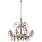 Large Burnished Eight Light Chandelier with Murano Glass Drops, 1990s, Image 1