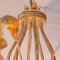 Lámpara de araña grande de ocho luces bruñidas con gotas de cristal de Murano, años 90, Imagen 7