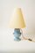 Art Deco Ceramic Table Lamp with Fabric Shade, Vienna, 1930s 2