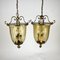 Large Vintage Hanging Lanterns in Gold-Plated Brass and Glass, France, 1970s, Set of 2, Image 3