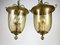 Grandes Lanternes Suspendues Vintage en Laiton Plaqué Or et Verre, France, 1970s, Set de 2 4