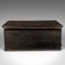 Large Antique Ships Chest, English, Ebonised Pine, Workmans Trunk, Victorian, 1850 6