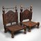 Burmese Carved Temple Chairs, 1850s, Set of 2 2