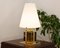 Vintage Table Lamp with Brass Frame and Opal Glass Shade, 1990s 4